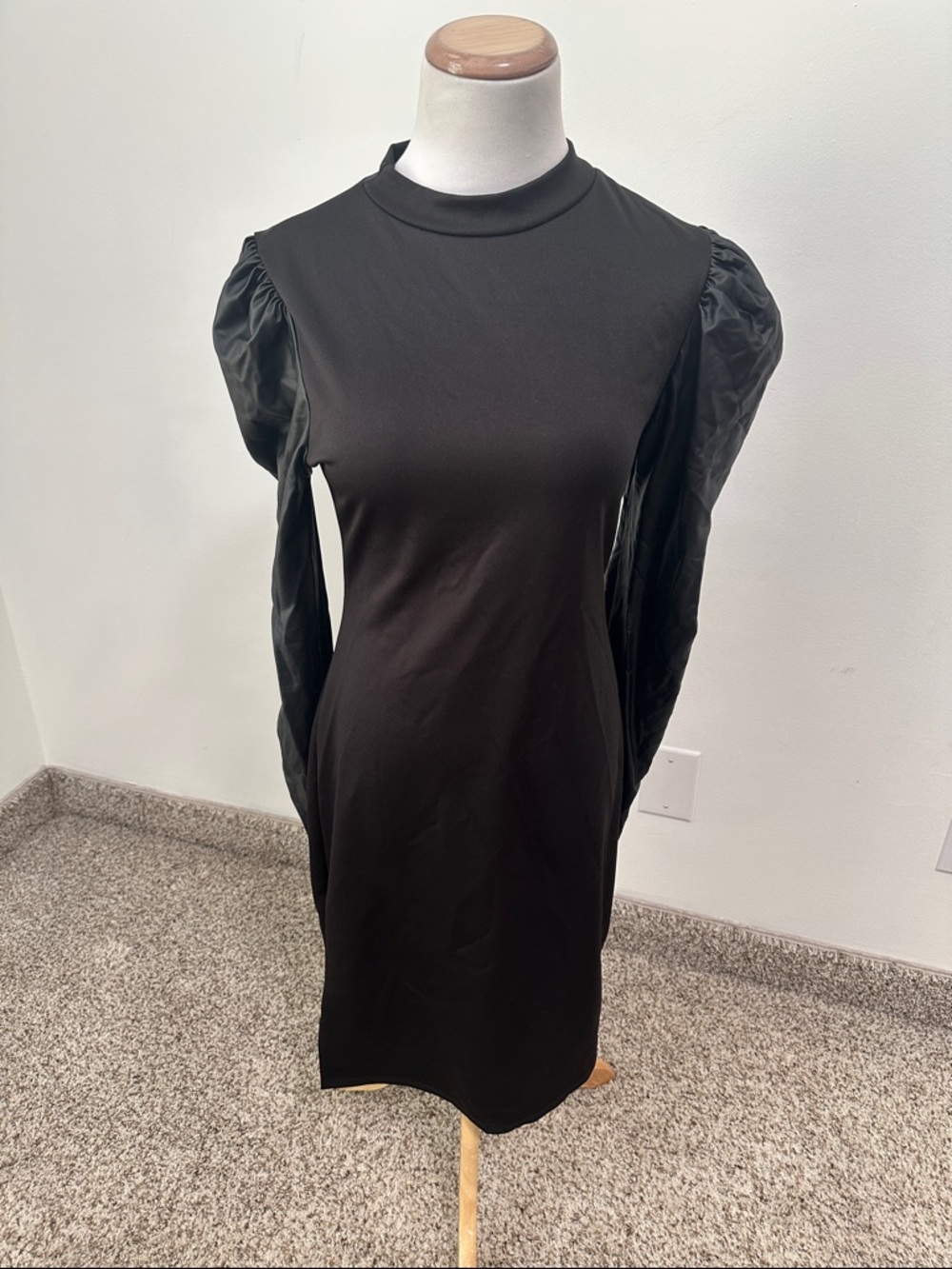 🪼Vibe Faux Leather Sleeve Bodycon Dress